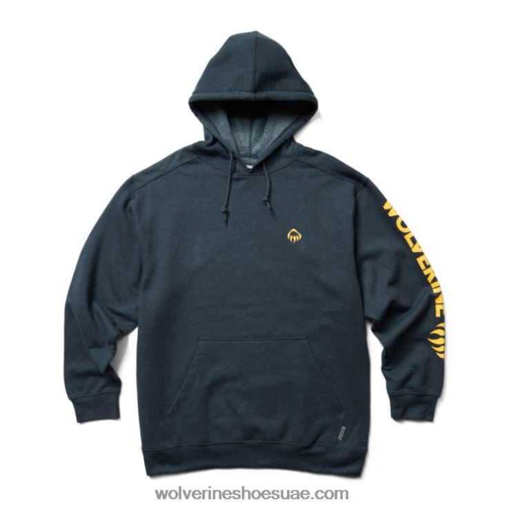 رجال هودي رسومي - كم شعار X000RZ235 Wolverine هيذر البحرية الداكنة