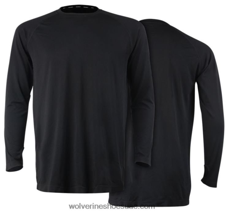 رجال سلس اكمام طويلة القاع الأعلى X000RZ248 Wolverine أسود