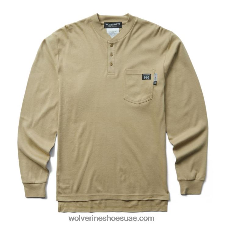 رجال الاب هينلي كم طويل X000RZ275 Wolverine الكاكي