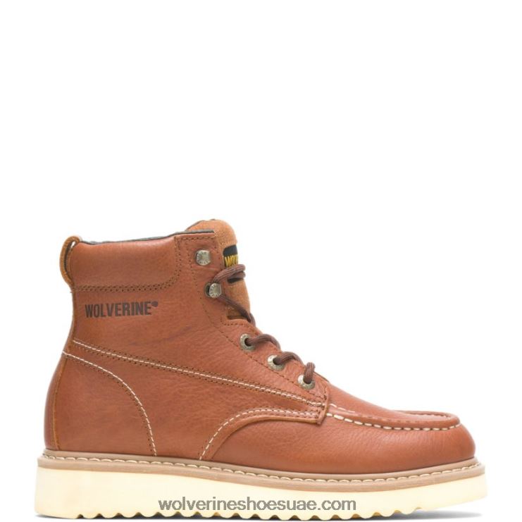 رجال حذاء العمل moc-toe steel-toe eh 6 " X000RZ23 Wolverine تان